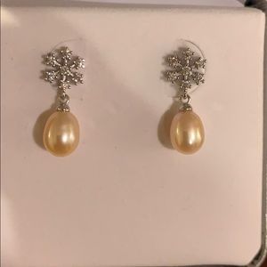 Boxed silver and pearl earrings. NWOT.